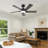 Modern 46" Indoor Brushed Nickel Downrod Mount Ceiling Fan with Integrated LED, Remote and  5 Two-Tone Blades-1581397345-1577895346
