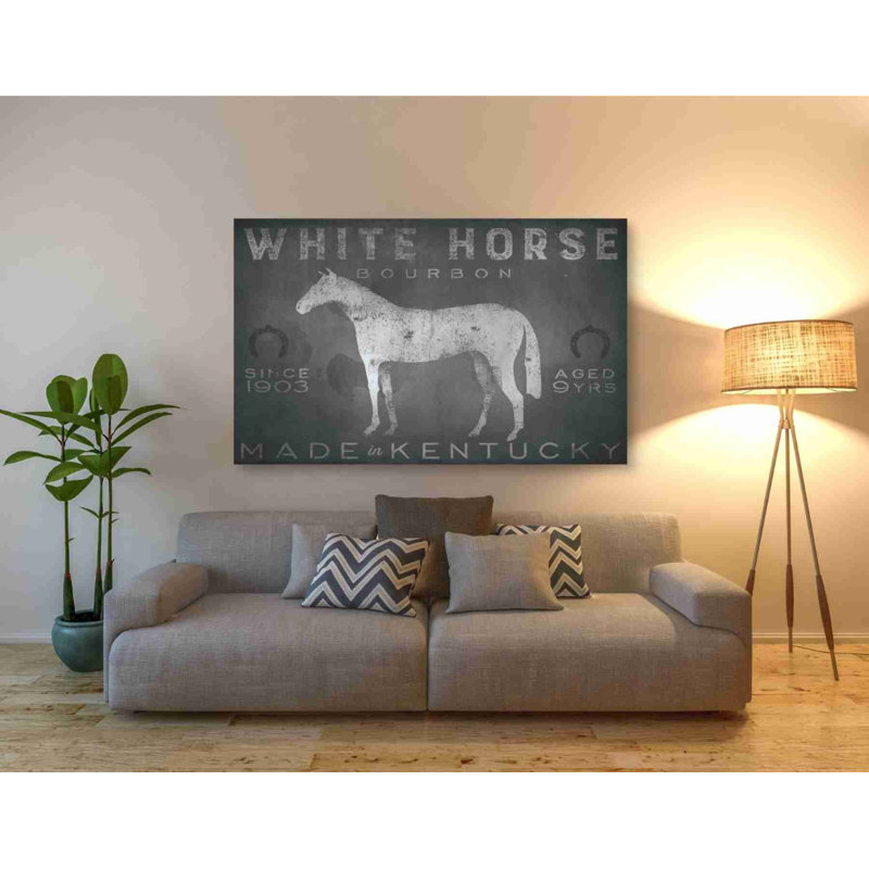 «White Horse with Words» par Ryan Fowler, art mural sur toile, H 40 po x l 60 po x 1,5 po