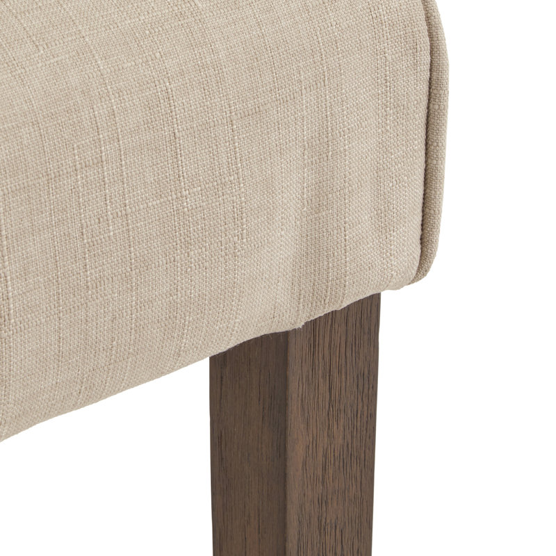 Dukinfield 20.5'' H Tufted Upholstered Side Chair, Beige Linen, Brown