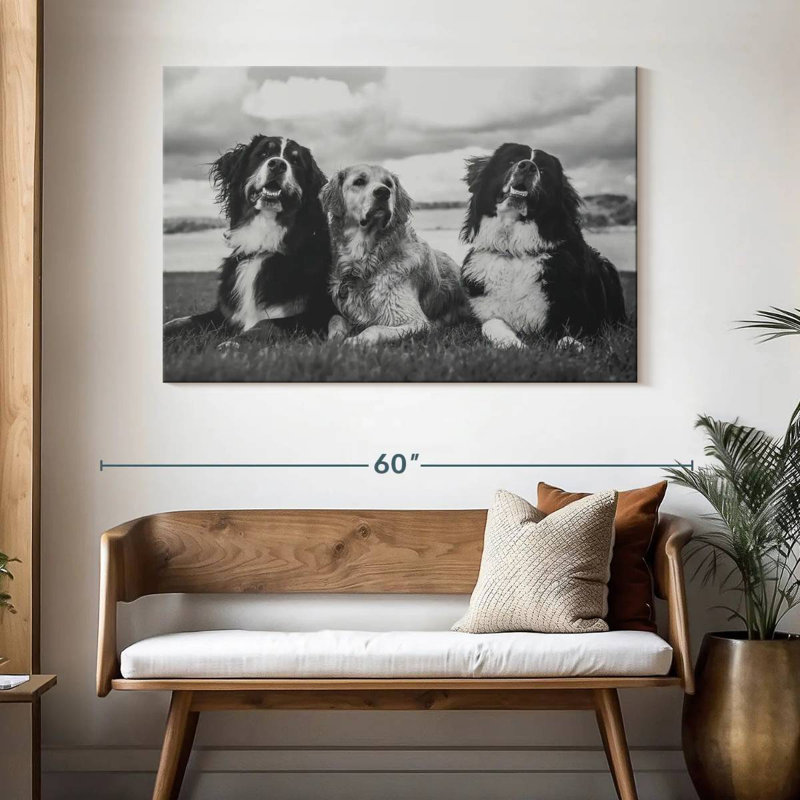 Brampt Bernese Mountain Dogs, 32" H x 48" W