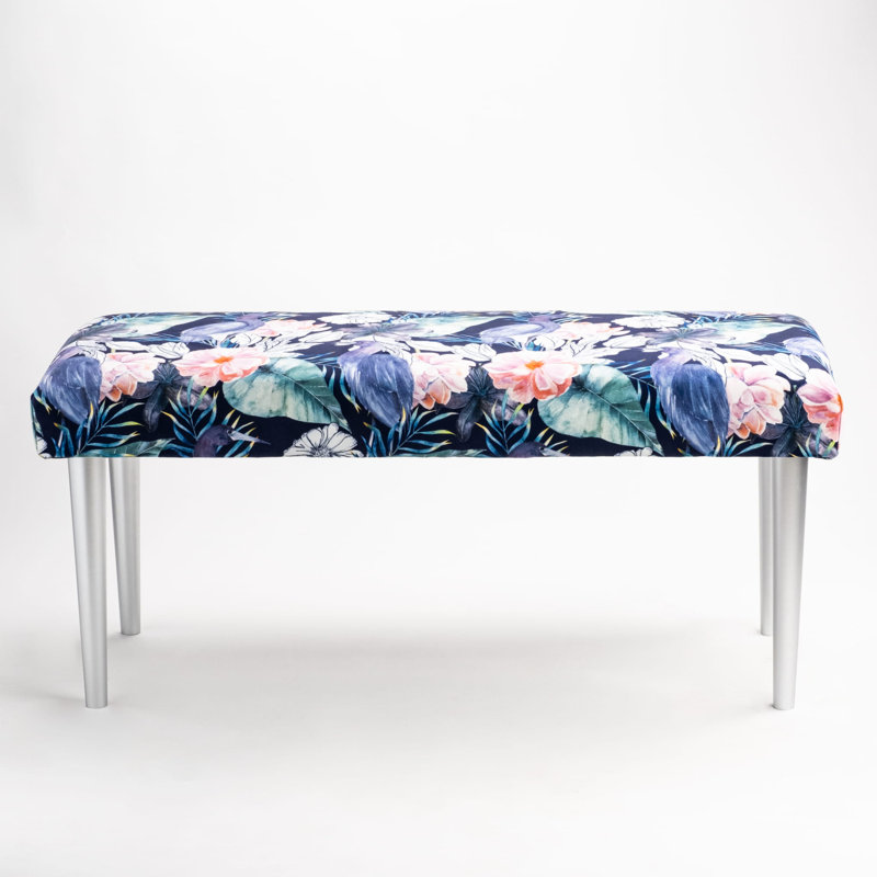 Velvet Upholstered Bench, 45cm H x 140cm W x 40cm D
