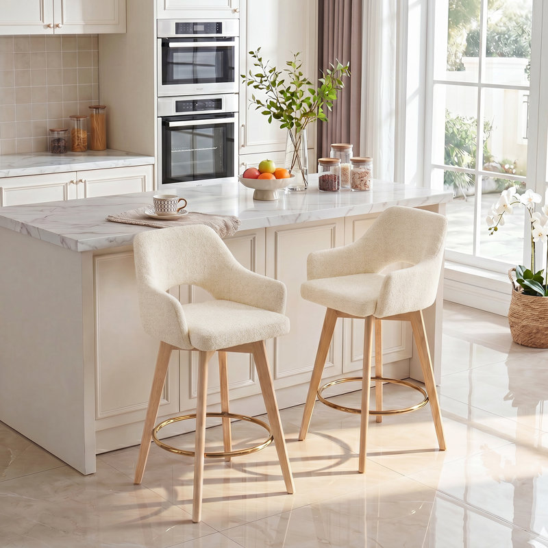 Lovetro 68cm Swivel Bar Stool, Beige