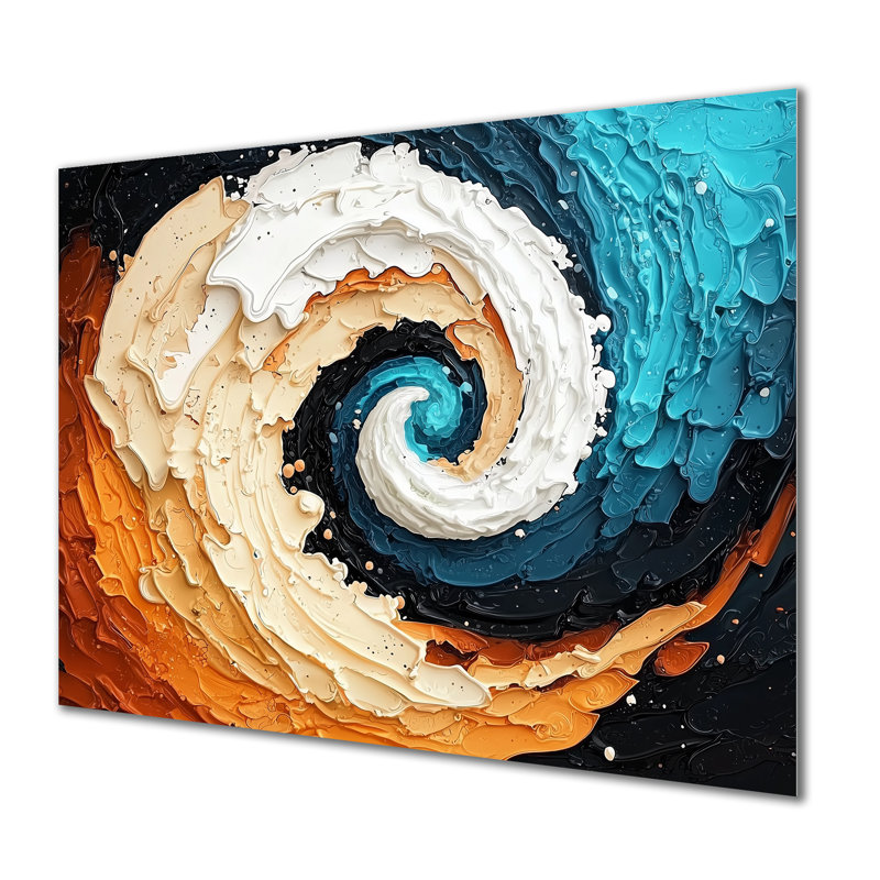 Abstrait Galactic Spiral Convergence I - art mural en métal Waves, impression moderne sur métal