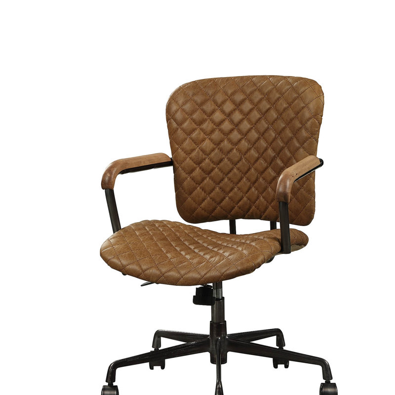 Chaise de bureau en cuir véritable