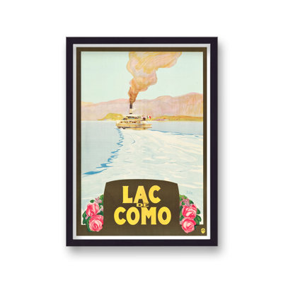 Italy Lake Como Vintage Travel Print - Single Picture Frame Print