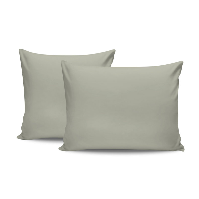 Premium 100% Cotton Pillowcase Set (2 Pieces), Green, 19.7 x 27.6 inches | Soft Ranforce Fabric, 155 Thread Count | Envelope Closure, Machine Washable | Perfect for Comfort and Style in Any Bedroom