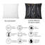 Rectangle, feuilles tropicales noires avec rectangles dorés - Coussin décoratif imprimé moderne