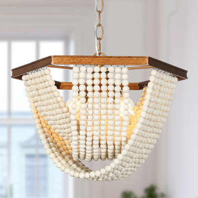 Lustre empire unique à 4 lumières avec accents perlés Advith