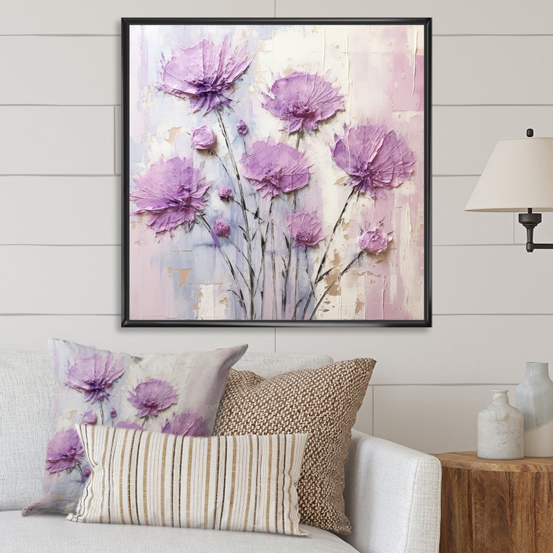 Beige marguerite beauté - marguerites, art mural, Noir, H 36 po x l 36 po