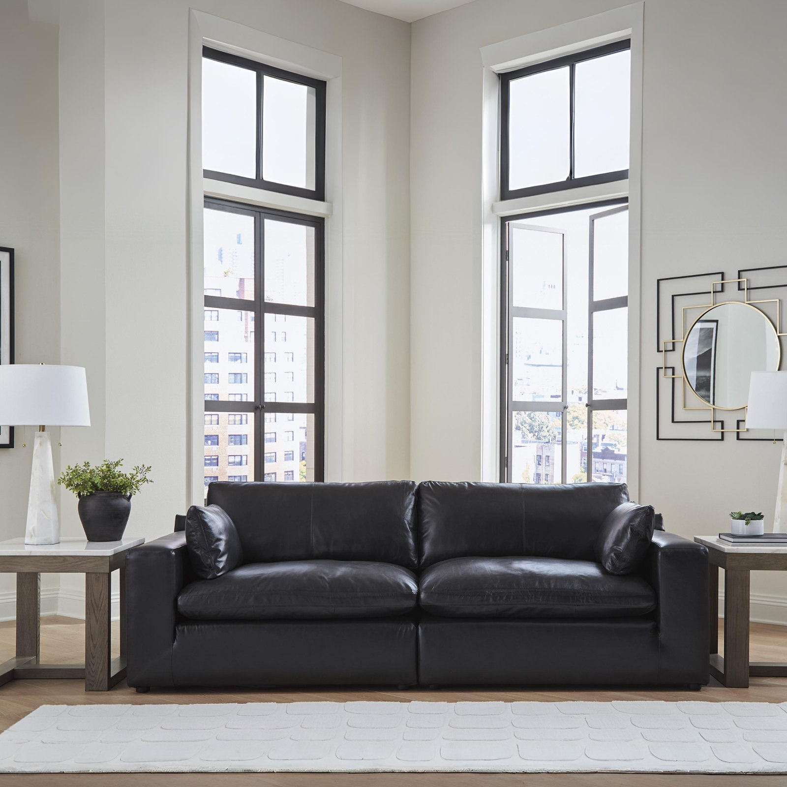 Aberdeen 2-Piece Modular Sofa, Black