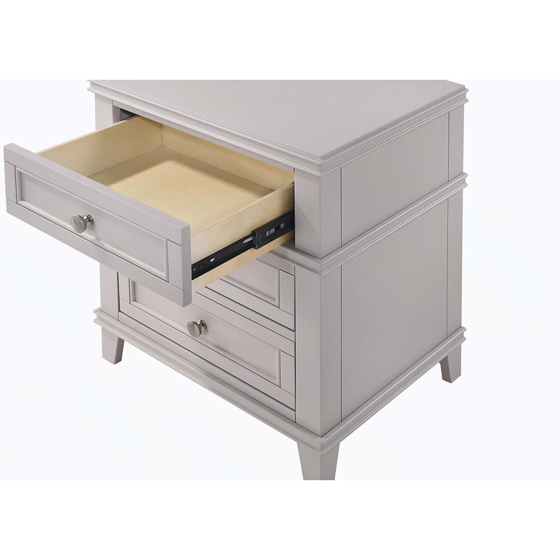 Table de chevet 3 tiroirs avec USB