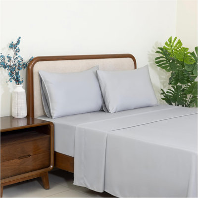 Dreamology 100% Tencel Lyocell 4-Piece Sheet Set, Full Size, Eucalyptus Cooling Bed Sheets, Soft Peached Finish, Non-Slip 15" Deep Pocket, Includes Flat Sheet, Fitted Sheet & 2 Pillowcases, Microchip