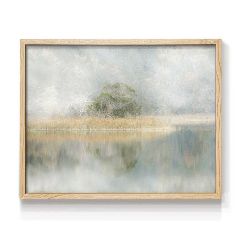 Silent Morning River - Reproduction encadrée - Restickable, H 8 po x l 10 po, Naturel