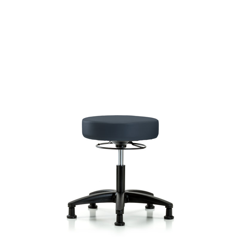 Tabouret de laboratoire réglable en hauteur Anissa, Patins, Bleu impérial