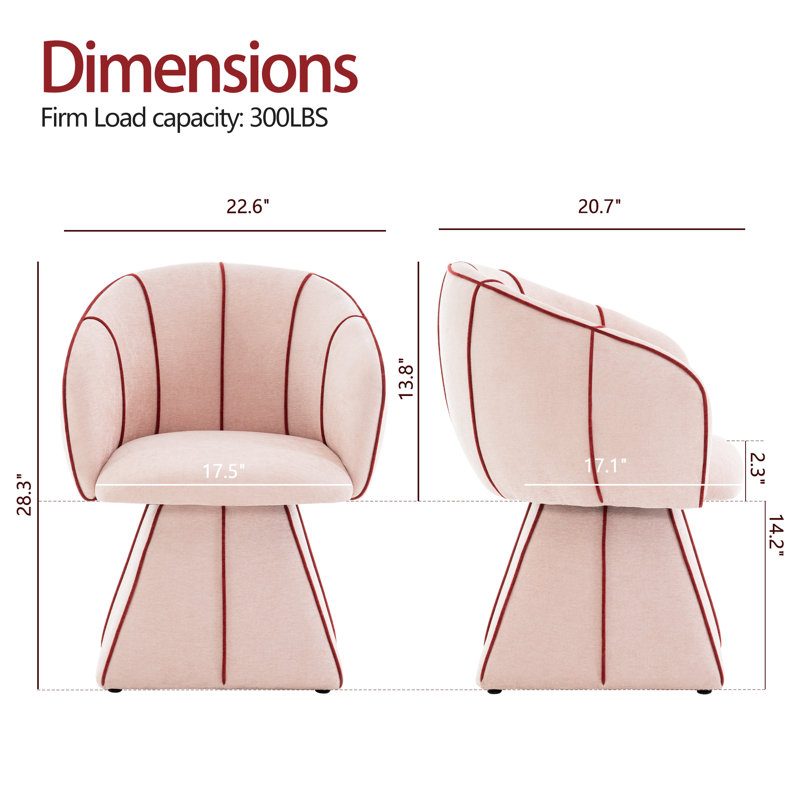 Chaise d'appoint pivotante (ensemble de 2, rose), Rose