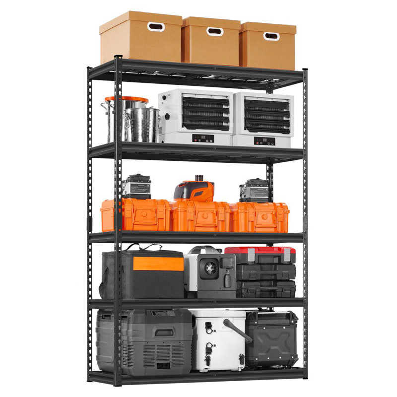 Shelving Unit, 182.9cm H x 121.9cm W x 45.7cm D, Matte Black