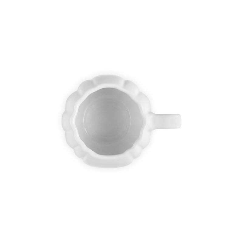 Le Creuset Stoneware Pumpkin Mug With Lid, 14 Oz. - Persimmon, White