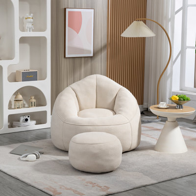 Fauteuil demi-tonneau avec repose-pieds 37,4 po Eryn