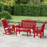 Ensemble 5 pièces de banc et chaise berçante Poly