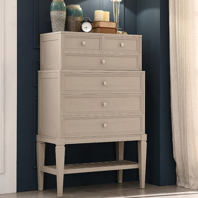 Armoire d'appoint en bois massif gris clair