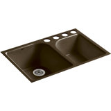 Executive Chef™ 33" L x 22" W Undermount Kitchen Sink with 4 Oversize Faucet Holes