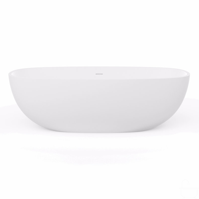 71 Inch Freestanding Solid Surface Soaking Bathtub