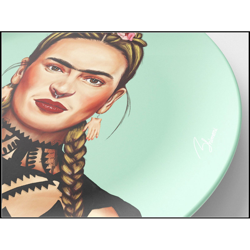 Assiette ronde de 10 pouces Frida Kahlo, parfaite pour les amateurs d'art et les cadeaux uniques