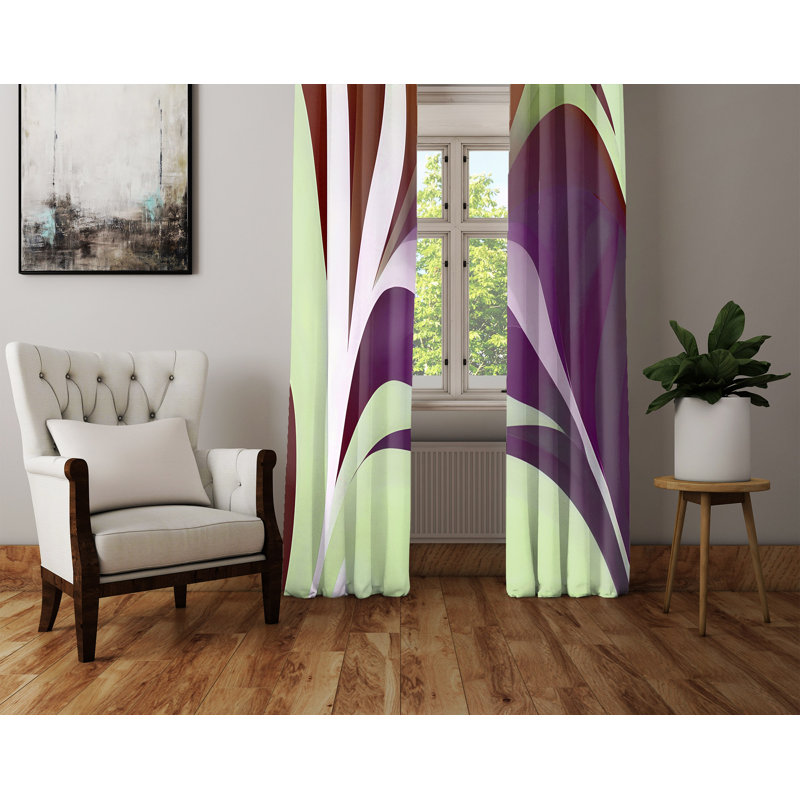 Paire de rideaux semi-transparents en polyester Dannica, L 40 po x L 82 po