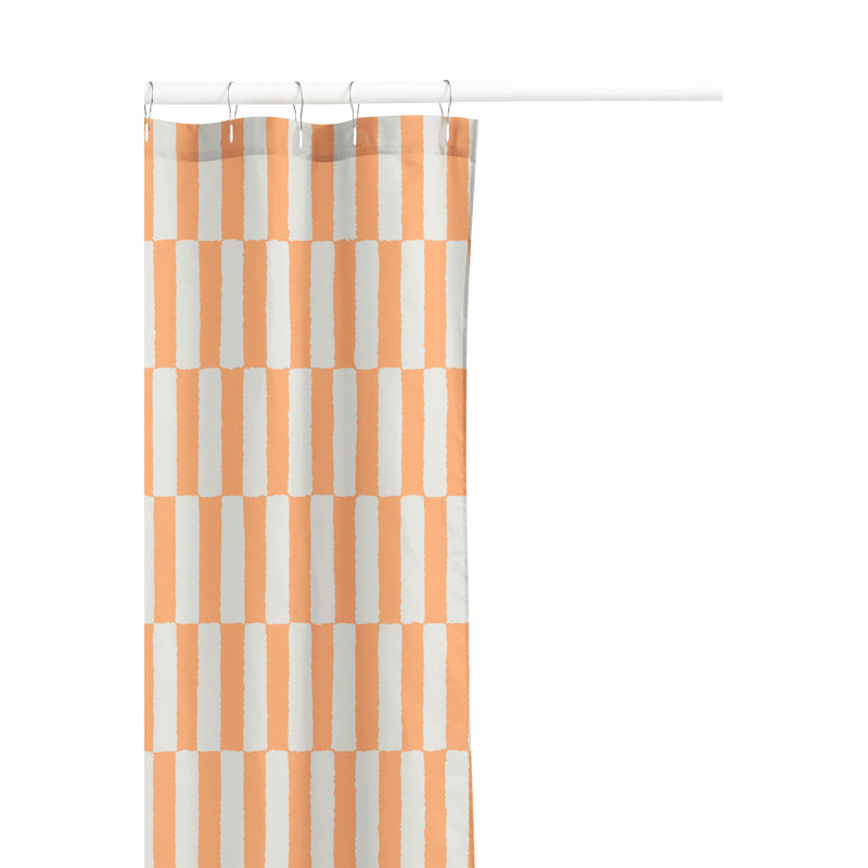 Off Stripe Ultra-Thin Lightweight Shower Curtain, Orange/Peach