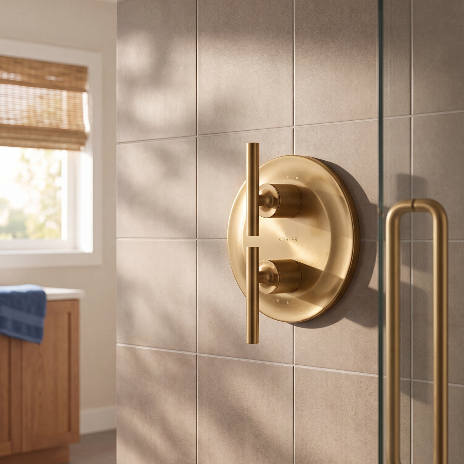 Purist Stacked Valve Trim with Lever Handles, Gold