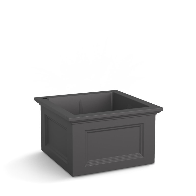 Boîte à fleurs d'extérieur Taydra, Gris graphite