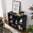 Open Wooden Open Shelf Bookcase, Freestanding Display Storage Cabinet with 7 Cube Storage Spaces, Floor Standing Bookshelf, Entryway, Living Room Storage Cabinet