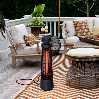 Chauffe-terrasse électrique portatif 1200W, IP55 imperméable, interrupteur tactile