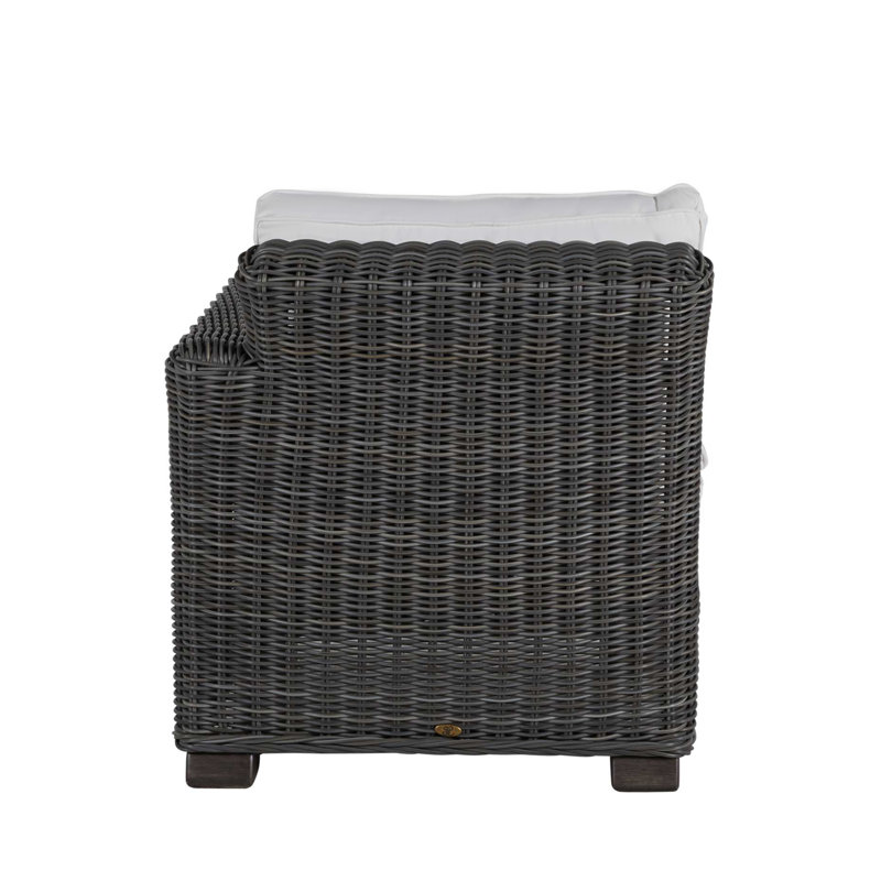 Rustic Patio Lounge Chair with Cushions, No Welt, Intermix Indigo, Slate Gray