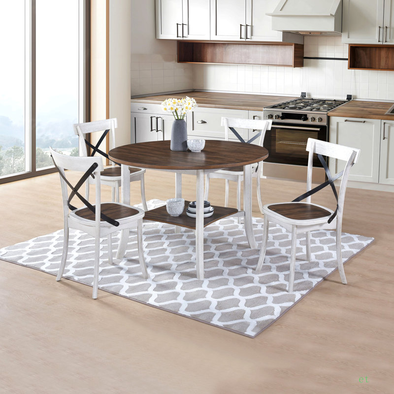 Round Dining Furniture Set 1Table With 4 Chairs