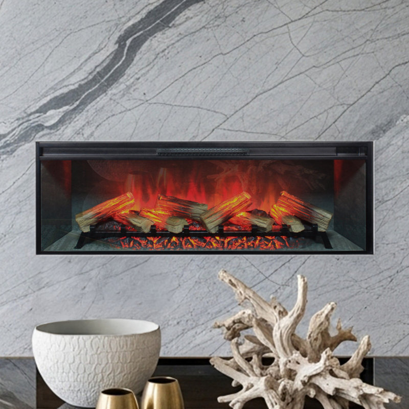 Uptown Infrared Electric Fireplace Insert Heater, Compatible with Alexa & Google Home, 17.7" H x 42" W x 8.2" D