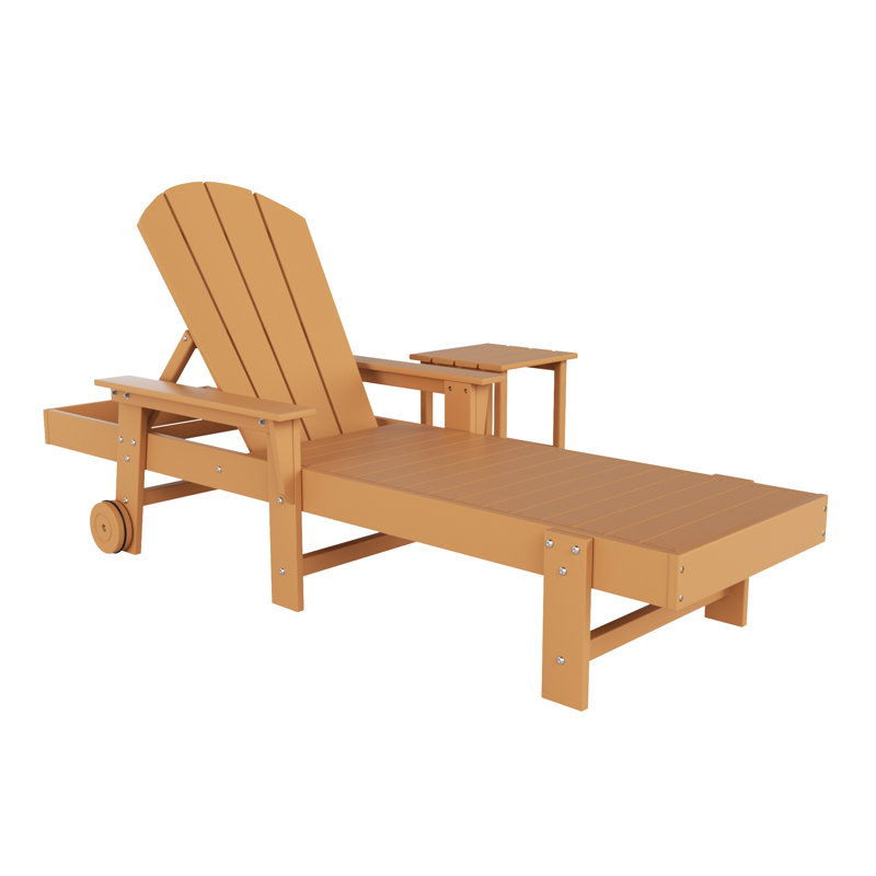 Laguna Outdoor Chaise Lounge with Table, Teak