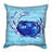 Script Crab Outdoor Reversible Throw Pillow