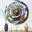 Horloge murale Exquiste - rose blanche avec pétales glamour dorés-93383828