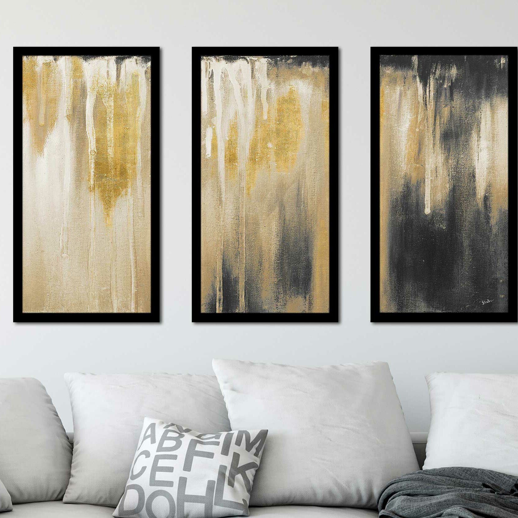 Mercer41 'Gold Paysage I' Acrylic Painting Print Multi-Piece Image ...