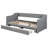 Twin XL To King Size Upholstered Daybed With Two Drawers, Gray