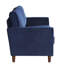 Accoudoirs évasés, velours bleu, bois massif, housse de dossier amovible, dossier de salon moderne, bois