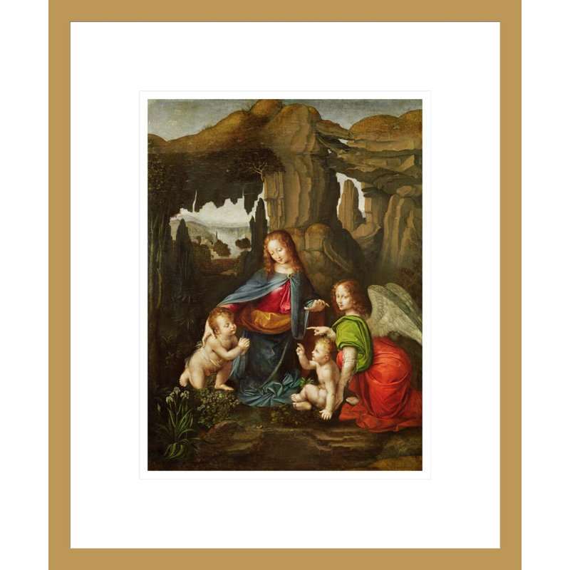 «Madonna of the Rocks» par Leonardo Da Vinci, impression giclée encadrée, H 16,58 po x l 13,75 po