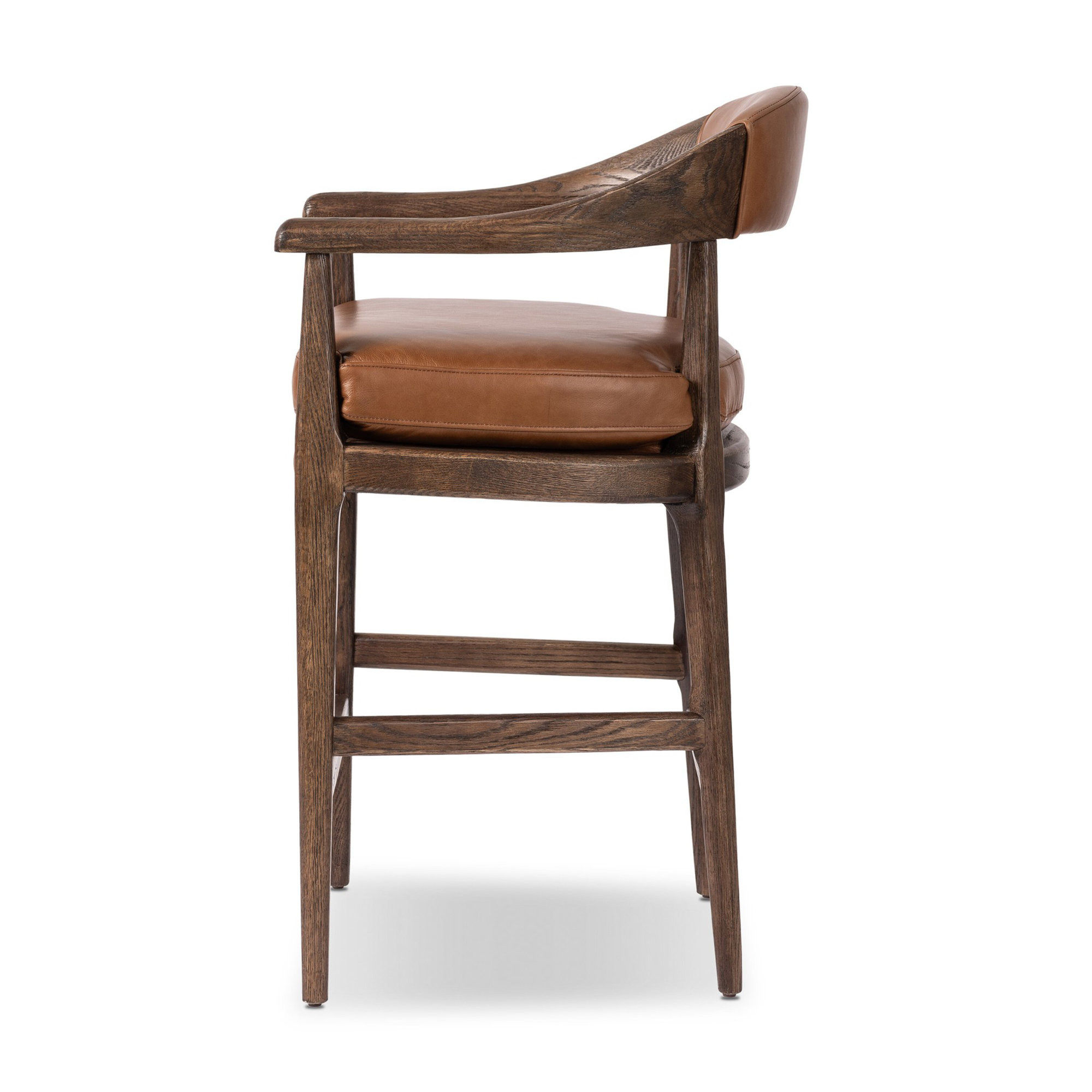 Clendon Stool-Broadway Olive-Counter, Sonoma Chestnut Top Grain Leather