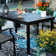 Alyah 6 - Person Metal Patio Dining Set with Extendable Rectangular Table