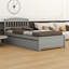 Structure de lit plateforme en bois avec lit gigogne-1744235872