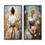 Impressionniste mode femme dans un champ de fleurs I - Fashion Wall Art salon ensemble de 2-102582214-102582220