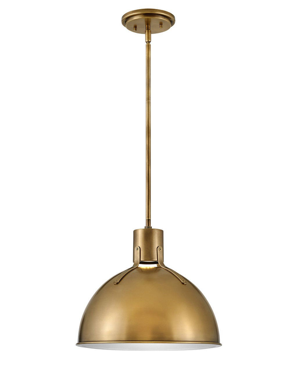 Clendon 1 - Light Single Dome Pendant, 12.25" H x 14" W x 14" D, Heritage Brass, Heritage Brass
