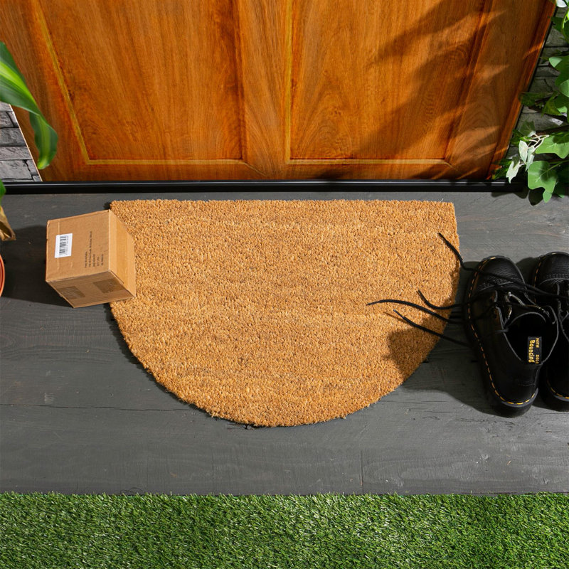 Nicola Spring - Half Moon Door Mats - 60 x 40cm, Set of 2, Brown