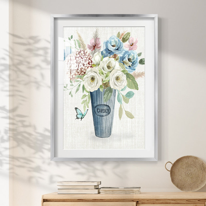 Garden Bouquet -Framed Print, 25.5" H x 17.5" W, Silver